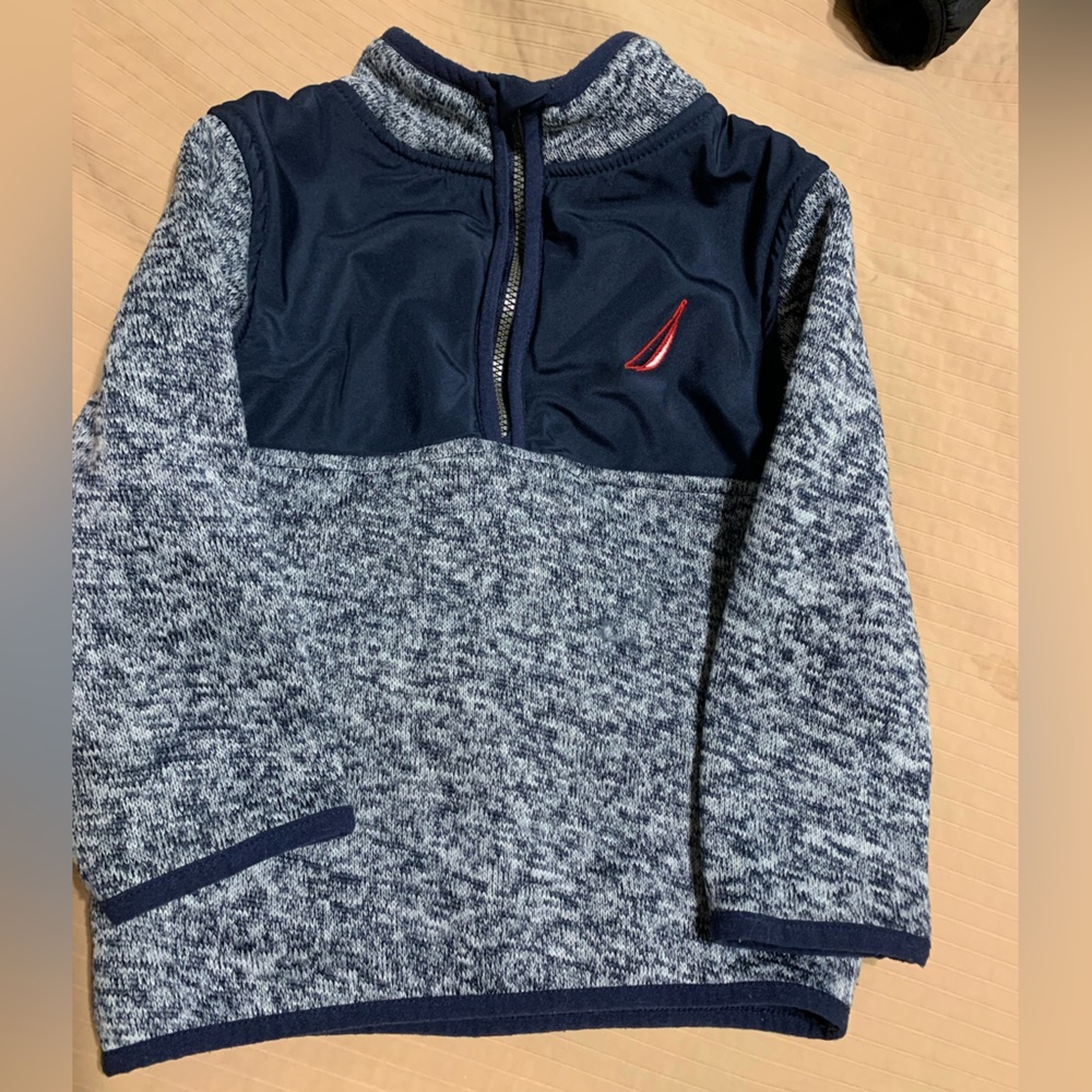 Nautica Two-Tone Blue Kids quarter zip